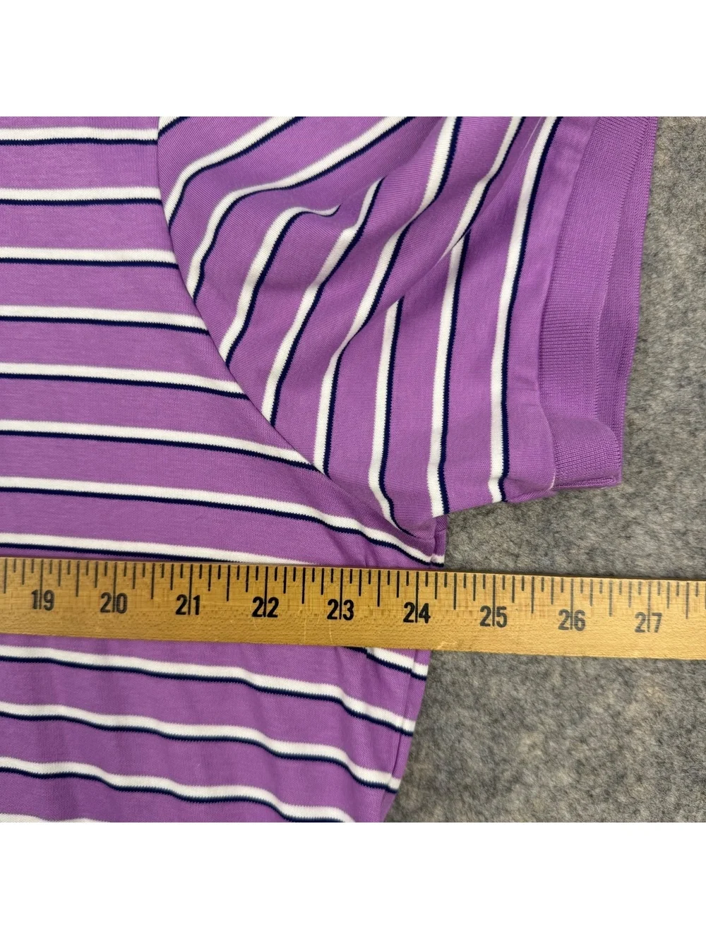 Polo Ralph Lauren Pima Soft Touch Polo Shirt Violet Navy Blue Stripe Size XL 761